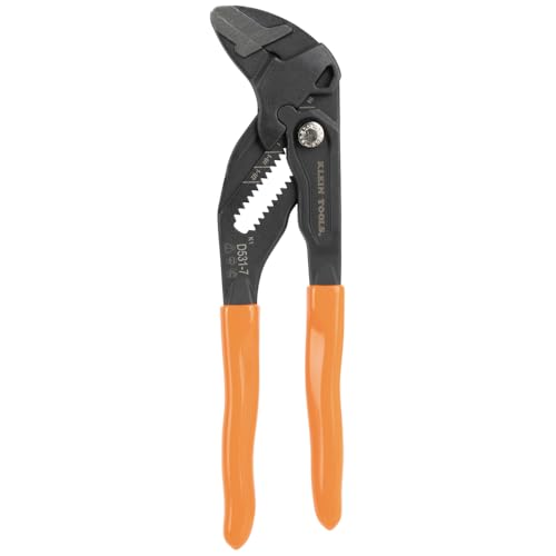 Klein Tools D5317 Compact Plier Wrench, High Leverage Multi-Use Adjustable Plier Wrench with Smooth Jaws, 7-Inch - size: 7-Inch