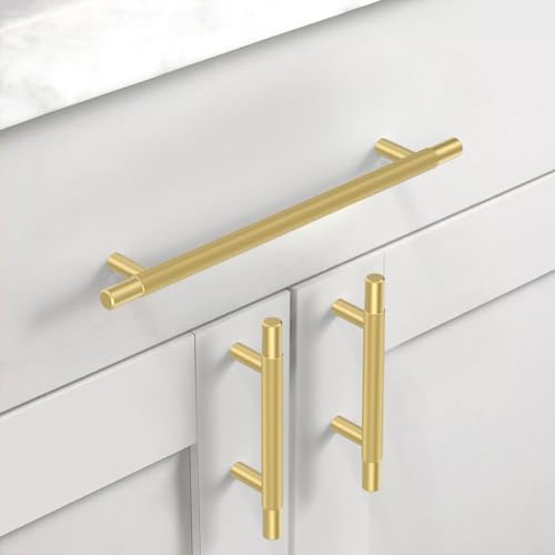 Asidrama 10 Pack 7.5 Inch(192mm) Brushed Gold Knurled Kitchen Cabinet Handles, Cabinet Pulls Kitchen Cabinet Hardware for Cupboard Drawer Pulls - color: Brushed Gold, size: 7.5" Hole Center