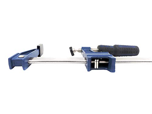 Set Taytools Medium Duty Adjustable Bar Clamps, Quick-Release Clutch Style American F Style, 2-1/2 Inch Throat Depth, Serrated Rail, Soft Grip Handle 450 Pounds Clamping pressure (2, 6 inch)