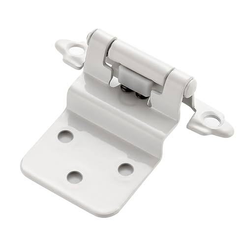 White Cabinet Hinges, 3/8 Inch Inset, 4 Pack(2Pairs) - color: White