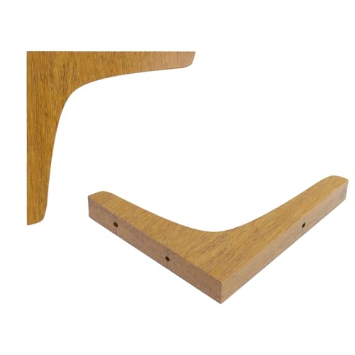 Antrader 4PCS Wooden Shelf Brackets,Solid Wall Mount Wood Shelf Bracket,Wood Triangle Bracket,L Shape Shelf Holders Include Mounting Screws,5.7 Inch x 4.8 Inch,Dark Brown - color: Dark Brown, size: 5.71"×4.84"×0.79",4pcs