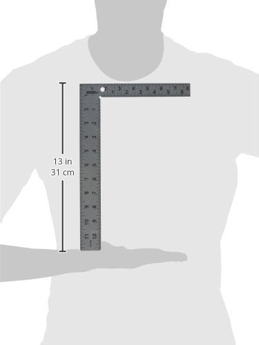 Johnson Level & Tool CS10 Professional Easy-Read Steel Carpenter Square, 8" x 12", Silver, 1 Square - size: 1 Count (Pack of 1)