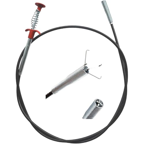 Drain Snake for Hair Clogs, 76 Inch Plumbing Auger Tool with Hook, Sink Snake Drain Clog Remover for Tub Pipes - style: 76"