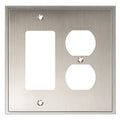 Henne Bery Soft Modern Decorative Wall Plate Switch Plate Outlet Cover (Decorator/Duplex, Satin Nickel) - style: Decorator/Duplex