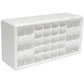 Akro-Mils 26-Drawer Plastic Storage Cabinet, 20" W x 6" D x 10" H, White - color: White, size: 26 Drawer, style: 1 Pack