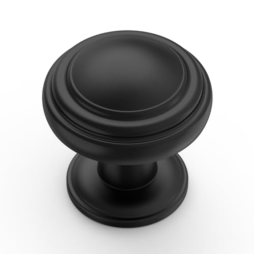Amerdeco 10 Pack Matte Black Cabinet Knobs Single Hole Cabinet Pulls 1 Inch Drawer Knobs for Bathroom Cabinets ZH0086 - color: Matte Black, size: 1" Single Hole