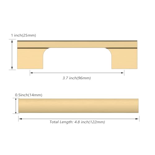 Asidrama 10 Pack 3.75 Inch(96mm) Champagne Bronze Cabinet Pulls Kitchen Cabinet Handles Champagne Cabinet Pulls Cabinet Hardware for Cupboard Drawer - color: Champagne Bronze, size: 3.75" Hole Center(96mm)
