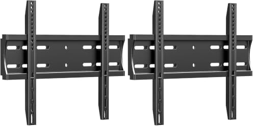 IWORKBOARD 43 50 55 inch Fixed Low Profile TV Wall Mount for 24-65 inch LED/LCD & Flat/Curved TVs, Universal Wall Mount Bracket with Safe Lock, Max VESA 400x400mm, up to 99Lbs & 16 '' Stud (Pack of 2) - size: For 24" to 65" TVs, 16" Studs (Pack of 2)