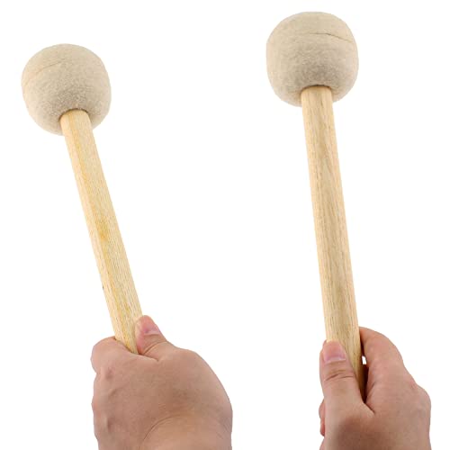 Jiozermi 2 Pcs Drum Mallet, Beige, 13.22 Inches for Drums Snare Drums - color: Beige