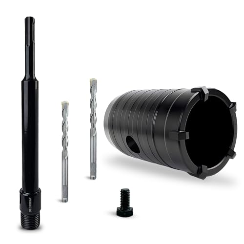 DECKRKAT 1-5/8" Concrete Hole Saw Kit,Electroplated Black Quenching Tech,Heavy-Duty Thickened Alloy Teeth,SDS Plus Shank & 2 Center Bits for Concrete,Brick,Stone. - size: (40mm)1-5/8"
