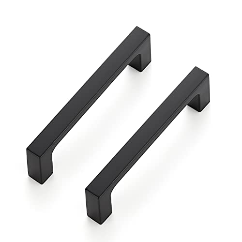 Ravinte Matte Black Kitchen Cabinet Handles 3-1/2 Inch Pulls 5 Pack - color: Matte Black, size: 3-1/2 Inches Hole Center