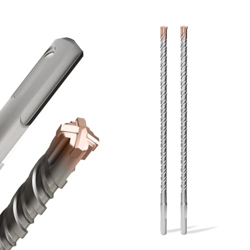 2PCS SDS Plus Rotary Hammer Drill Bits, 3/8"×12" （10mm×310mm） - 4 Carbide Cutting Edges & Coated Head, Ideal for Masonry| Heavy-Duty Masonry |Hammer Drill Bits for Precision Drilling - size: 2PCS-3/8"×12" （10mm×310mm）