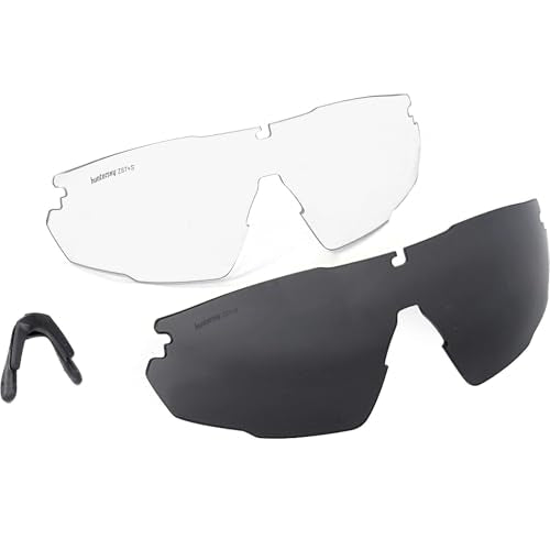 HTS HUNTERSKY Ballistic Tactical Shooting Glasses ANSI Z87+ UV400 Protective Eyewear - color: Gray Clear