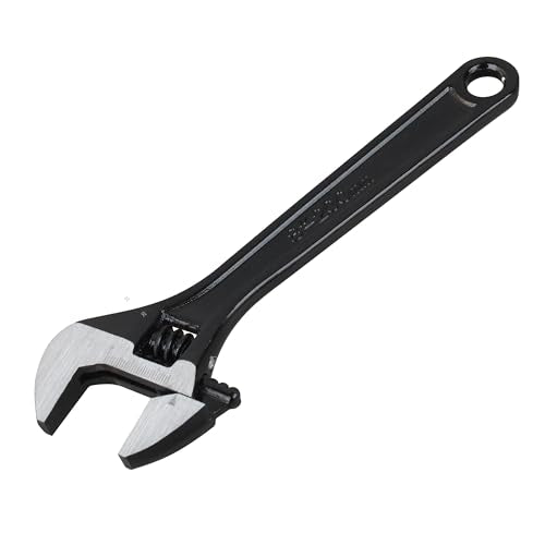 8" Adjustable Wrench,Black Oxide Finish Wide Jaw Spanner
