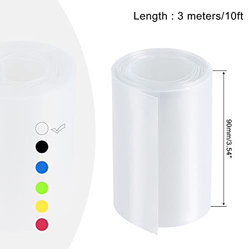 MECCANIXITY Battery Wrap PVC Heat Shrink Tubing 58mm Dia 90mm Flat 10 Feet(3meters) Clear Good Insulation for Battery Pack - color: Clear, size: 58mmx90mmx3m