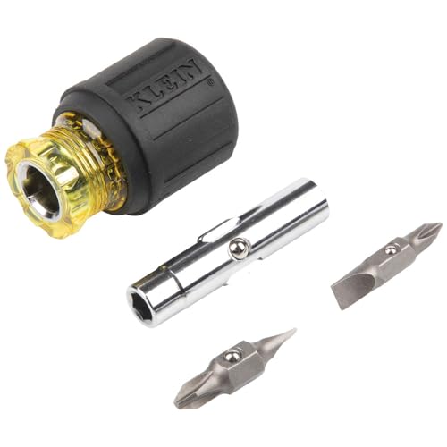 Klein Tools 80027 Screwdriver Set, 11-in-1 Multi-bit Screwdriver, 6-in-1 Stubby, Phillips, Slotted, Square, Torx Bits, 2-Piece - style: Screwdriver Kit