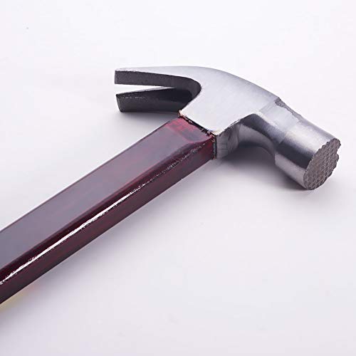 Utoolmart 8.8 Ounce Magnetic Anti-slip Head Wooden Handle Curved Claw Hammer 40cm/15.7" Length - size: 40cm