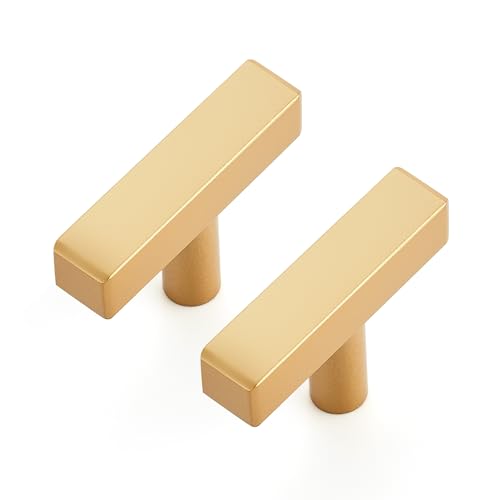 Ravinte Champagne Gold Handles Square Cabinet Hardware Single Hole 10 Pack - size: Single Hole