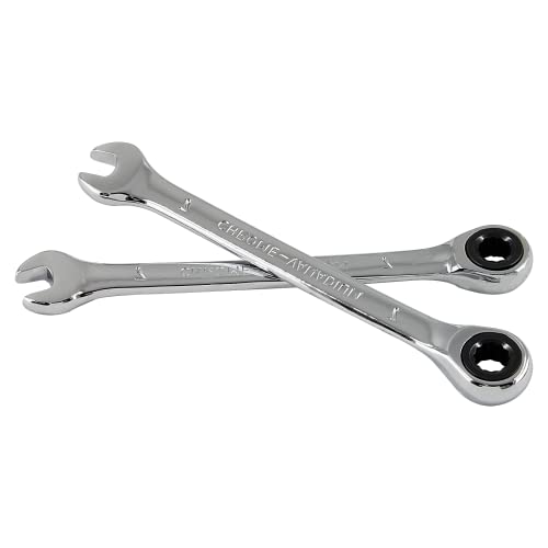 2 Pcs 7mm Ratchet Combination Wrench, Metric 72-Tooth - size: 7 mm