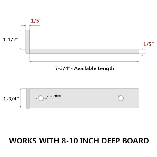 NEODROP 8 Inch Floating Shelf Brackets, Heavy Duty Hidden Bracket for Wall, Mantel, Bookshelves, Black Powder Coated Steel, 4-Pack - size: 8 Inch, style: 4 Pack