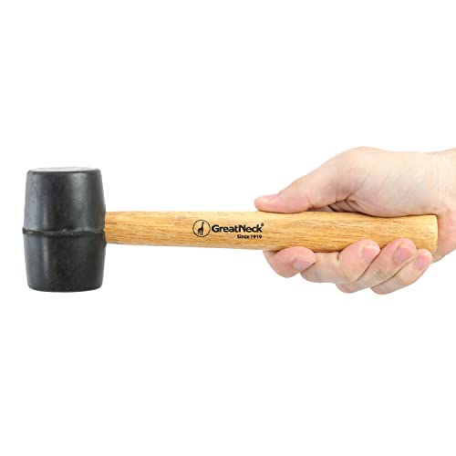 GreatNeck 8 Oz. Rubber Mallet with Hardwood Handle Won't Mar or Scratch - size: 8 oz