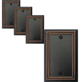 OKAWYC Single Blank Light Switch Cover Adler Metal Wall Plate, 4-Pack Aged Bronze 1 Gang, Light Switch Cover Outlet Cover Decorative Wallplate, Durable - style: 1 Blank 4PK