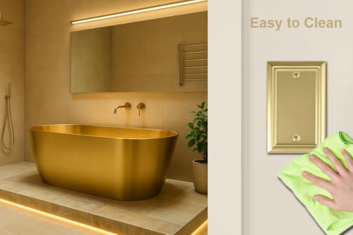 OKAWYC Single Blank Light Switch Cover Adler Metal Wall Plate, 4-Pack Brushed Brass 1 Gang, for Light Switch Cover Outlet Cover Decorative Wallplate, Durable - size: 1 Blank