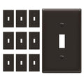 ENERLITES Toggle Light Switch Wall Plate, Gloss Finish, Standard Size 1-Gang 4.50" x 2.76", Unbreakable Polycarbonate Thermoplastic, 8811-BR-10PCS, Brown (10 Pack) - color: Brown, size: 10 Pack