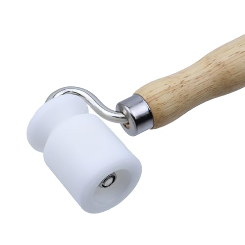 Dual End Seam Roller, Wood Handle, 1Pc - color: Beige