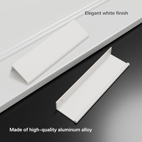 Rergy 10 Pack 5" Cabinet Pulls White Finger Pulls for Cabinets - color: White, size: Hole Center: 5in(128mm)
