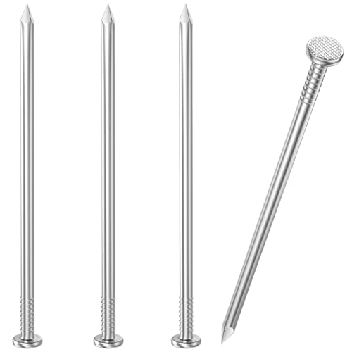 VGBUY 80PCs Stainless Steel Hardware Nails - 3 Inch Flat Head, Long Wall & Wood Finishing Nails for Picture Hanging - color: Silver, size: 3 in