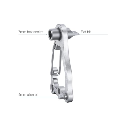 LEOFOTO MPL-2 Multi-function Photography Tool for Tripod, Handy Survival Multi-Tool with Flat Bit, 4mm Allen Bit and 7mm Hex Socket, Portable and Compact Design Weight Hook Carabiner for Tripod - color: Mpl-2