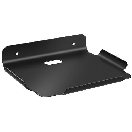 8"x 6.4" Floating Shelves, Metal Wall Shelf for Wall Storage, for Smart Home, Speakers, Internet Router, Security Camera - for Bedroom, Bathroom, and Living Room (Black) - color: Black