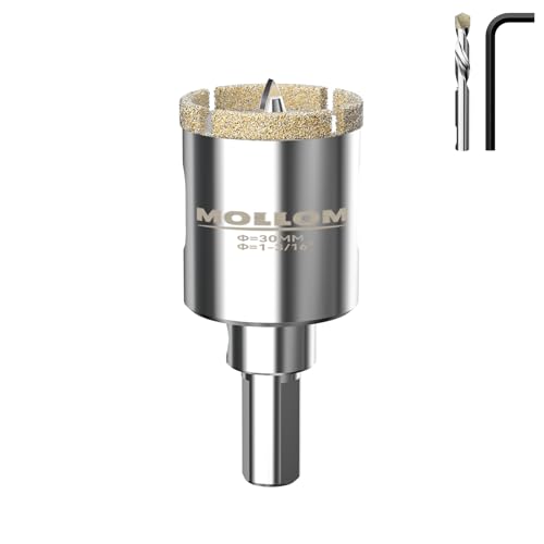 MOLLOM 1-3/16" (30mm) Diamond Hole Saw with 2 Pilot Drill Bit - size: 30mm | 1-3/16", style: Single Pack