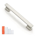 KNOBWELL 6 Pack Brushed Nickel Solid Cabinet Pulls 5 Inch(128mm) Hole Center Kitchen Cabinet Handles,Cabinet Hardware for Cupboard Drawer Pulls - color: Brushed Nickel, size: Hole Center：5 inch（128mm）