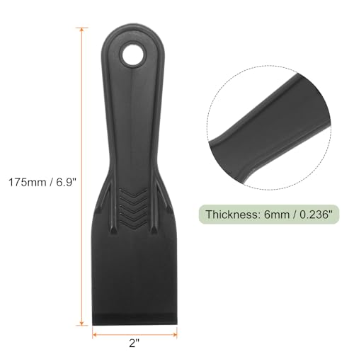HARFINGTON 5pcs Putty Scraper 2" Width 6mm Thin Width 6mm Thin Flexible Plastic Putty Knives for Taping Drywall Spreading Painting Wall Scratching - color: Black, size: 2"
