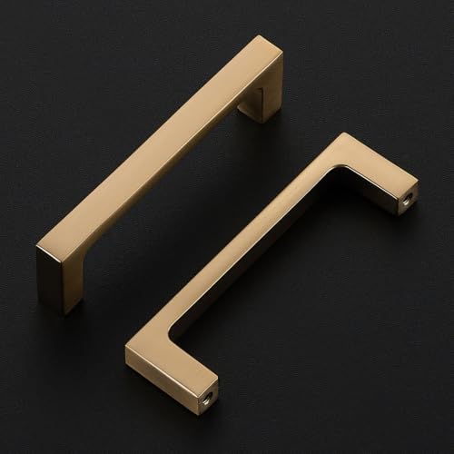 Ravinte Champagne Bronze Kitchen Cabinet Solid Handles,3-1/2 Inch,5 Pack - color: Champagne Bronze, size: 3-1/2 Inches Hole Center