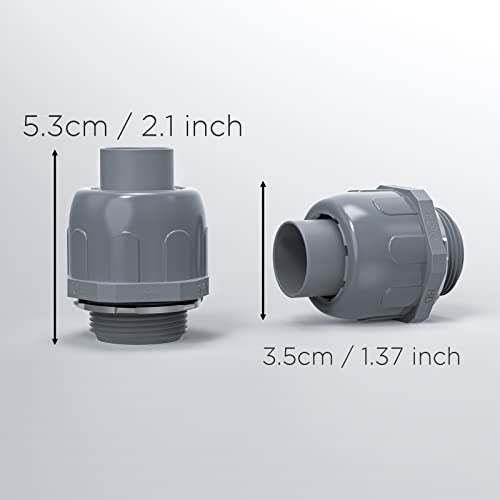 Conduit Connectors, 1/2 Inch, Straight, Grey, 10-Pack - size: 10-Pack