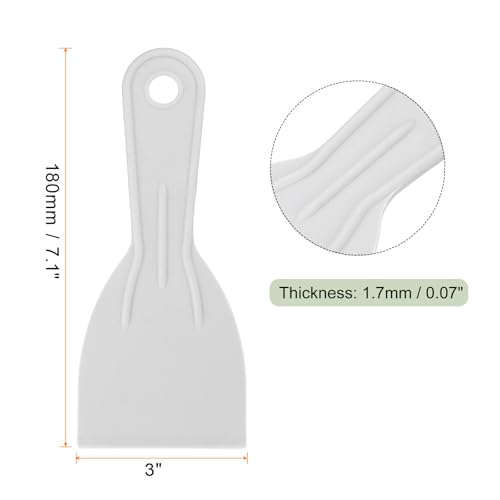 HARFINGTON 10pcs Putty Scraper 3" Width 2mm Thin Flexible Plastic Putty Knives for Taping Drywall Spreading Painting Wall Scratching Gray - size: 3"