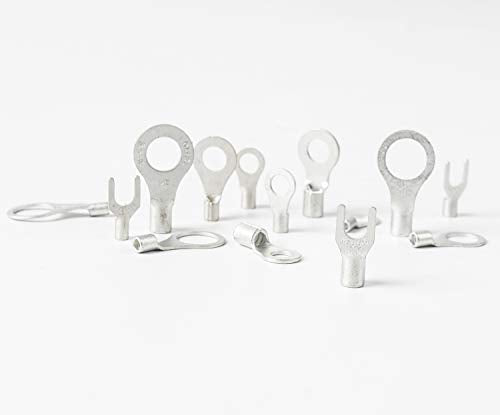 260PCS AWG 22-16 16-14 12-10 Copper Ring Fork Terminals Tin Plated Non-Insulated Electric Wire Connectors