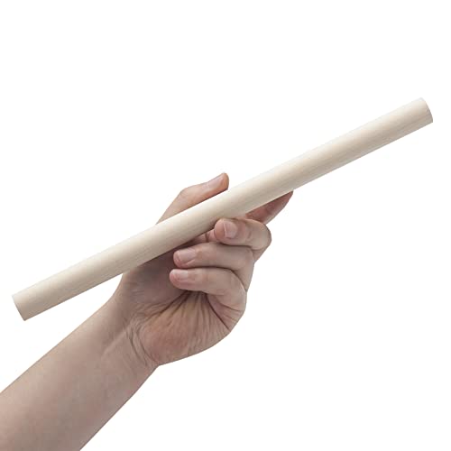 3/4 x 12 Wooden Dowels Wooden Sticks for Crafts, 6 PCS Macrame Wood Dowel Rods, Unfinished Hard Wood Sticks for Crafting, Arts and DIYers, Tiered Cake Support and Wedding Ribbon Wands - size: 3/4"×12"-6PCS