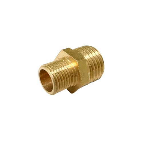 1/4" x 1/8" Male Threaded Hex Nipple Reducer Brass NPT Pipe Fitting Adapter Straight Connectors Pack of 2 - size: 1/4" x 1/8" -2 Pack