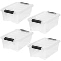 IRIS USA 4-Pack 13 Quart Storage Bins with Lids, Clear - color: Clear, size: 13 Qt, style: 4 Pack