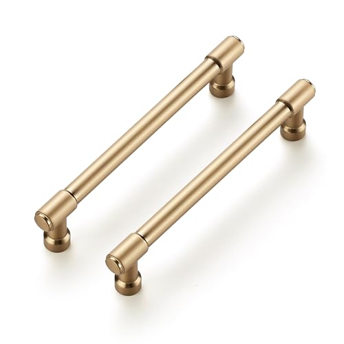 Ravinte Champagne Bronze Kitchen Pulls Cabinet Handles 5 Inch 10 Pack - color: Champagne Bronze, size: 5 Inches Hole Center