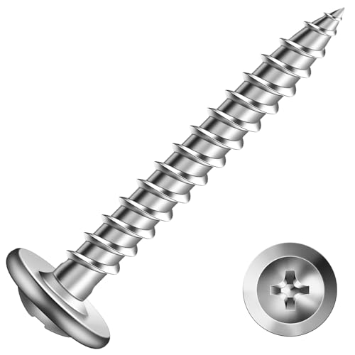 #8 x 1-1/4" Wood Screw 500Pcs 410 Stainless Steel Standard Thread Truss Head Fast Self Tapping by SG TZH - color: Silver - Stainless Steel, size: #8 x 1-1/4"