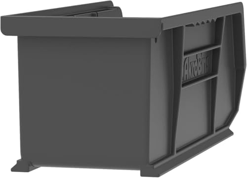 Akro-Mils 30224 AkroBins Plastic Storage Bins, 11"x 4"x 4", Black, 12-Pack - color: Black