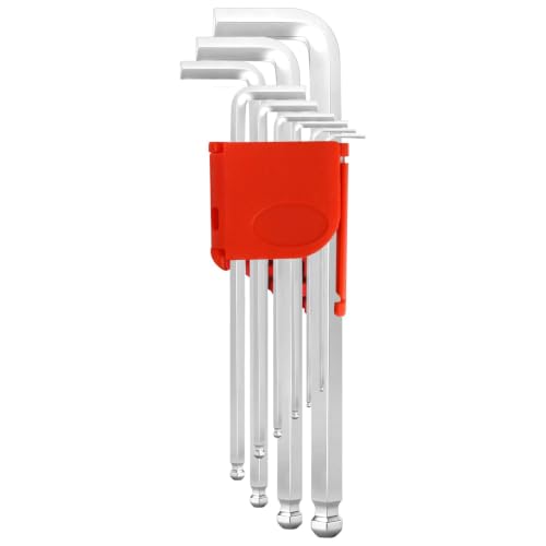 9-Piece Metric Allen Wrench Set, 1.5-10mm Extra Long Matte Finish Hex Key Set, Professional Grade L-Shaped Ball End Hex Keys for Auto, Machinery & Industrial Repair - color: Extra Long Matte Set