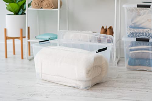 IRIS USA 4-Pack 72 Quart Storage Bins with Lids, Clear - color: Clear, size: 72 Qt, style: 4 Pack