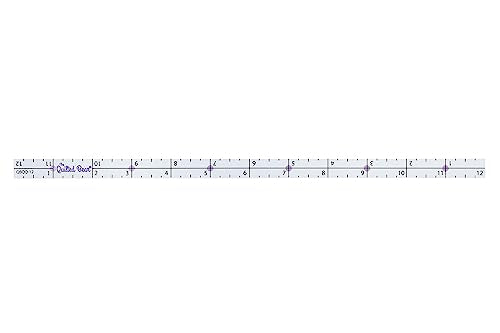 The Quilted Bear Quilter's Quarter - Transparent Acrylic Non Slip Quarter Inch Quilting, Patchwork & Sewing Ruler with ¼, ½, and 1" Markings (12 inches) - size: 12 Inch (Single)