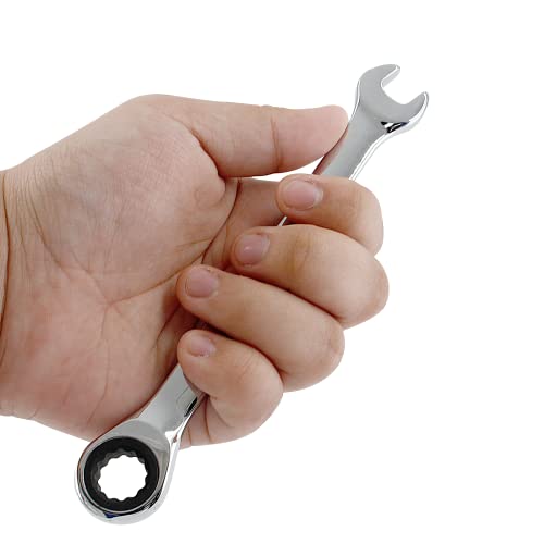2 Pcs 8mm Ratchet Combination Wrench, Metric 72-Tooth - size: 8 mm